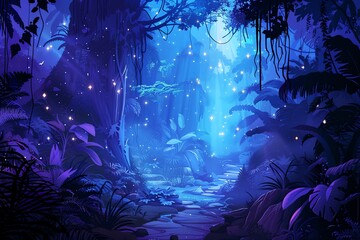 Obraz premium fairy painting jungle background scene