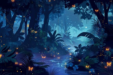 fairy painting jungle background scene