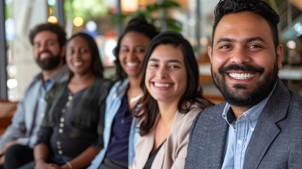 Fototapeta premium An empathetic leader for whom the well-being of employees is crucial, promoting a friendly and open work culture. His compassionate and respectful approach fosters trust and teamwork