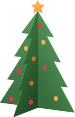 Paper Art 3D Decorated Christmas Tree