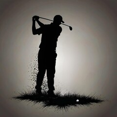 Golf ball silhouette vector background 