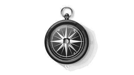 Black compass isolated on white background Vector illustration