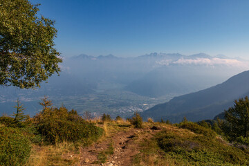 Panoramic view of Valtellina from Legnoncino mount.