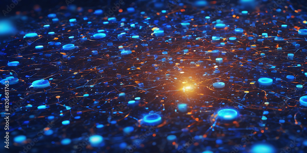 Aufkleber Tech futuristic hexagons abstract background