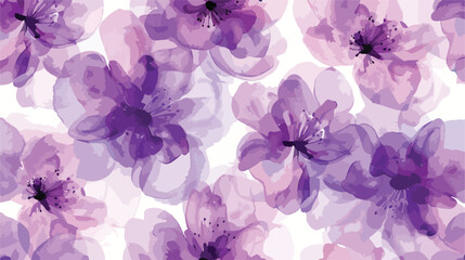Watercolor purple flower pattern for background fabri