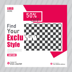  fashions or others sale social media post. Minimalist  Sale social media post Geometric design