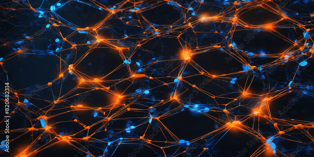 Poster Tech network connections and ai net futuristic concept background