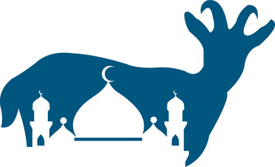 Eid Al Adha With Goat Silhouette