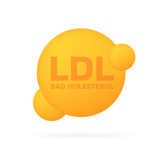 LDL Bad Holesterol banner icon. Flat style. Vector icon