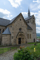 Fototapeta na wymiar City church called Saint Bonifatius in the german city called Treffurt