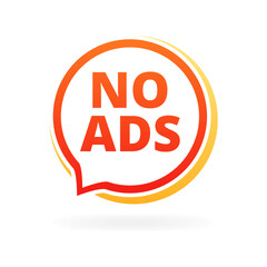 No ads bubble icon. Flat style. Vector icon