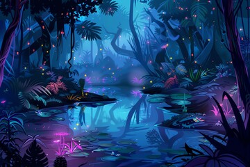 Fototapeta premium Enchanted Rainforest background