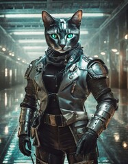 サイバーパンクな世界の猫の刑事