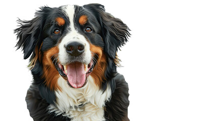 Fototapeta premium Playful Bernese Mountain Dog with a happy expression on a transparent background view