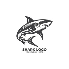 Simple Monogram Logo Design of Shark