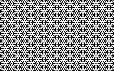 geometric polygon flower black color seamless pattern