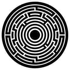 a circle maze or labyrinth on a solid white background