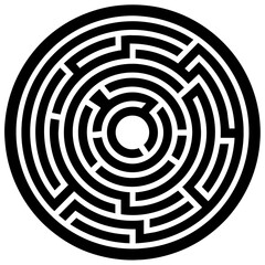 a circle maze or labyrinth on a solid white background