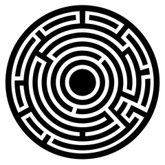 a circle maze or labyrinth on a solid white background