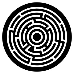 a circle maze or labyrinth on a solid white background