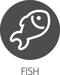 A fish seafood food icon concept. Possibly an icon for the allergen or allergy.