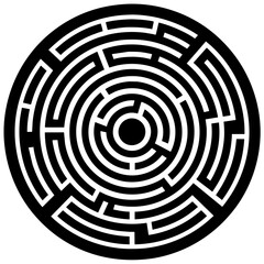 a circle maze or labyrinth on a solid white background