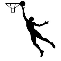 Basketball player vector silhouette black color illustration