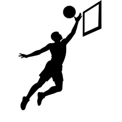 Basketball player vector silhouette black color illustration