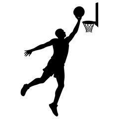 Basketball player vector silhouette black color illustration