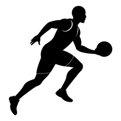 Basketball player vector silhouette black color illustration