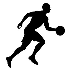 Basketball player vector silhouette black color illustration