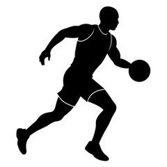 Basketball player vector silhouette black color illustration