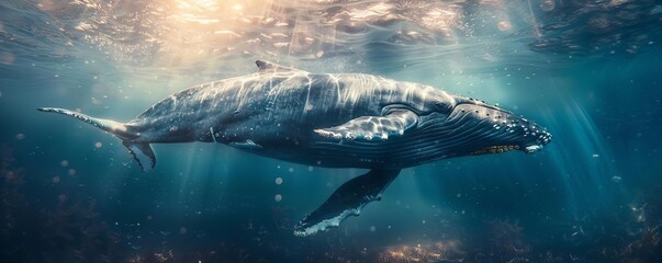 Fototapeta premium A majestic blue whale