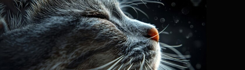 closeup of a cats whiskers and nose