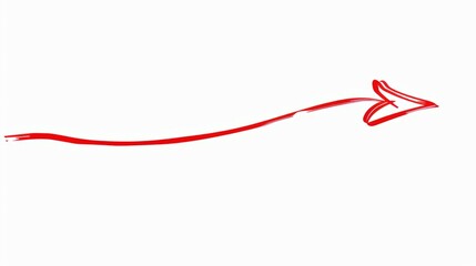 thin red arrow pointing to the right isolated on a white background.