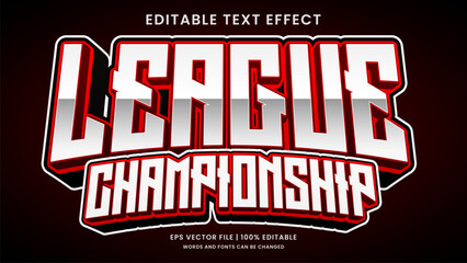 League championship 3d editable text effect sport style © hiznysyahril