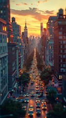Obraz premium Manhattan Sunset Skyline