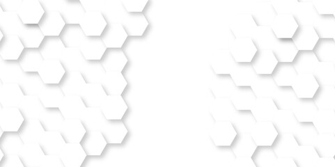 Abstract white background with hexagons. Abstract hexagon polygonal pattern background vector. seamless bright white abstract honeycomb background.