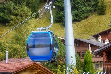 Kandersteg, Switzerland gondola blue cabin © Nataliya