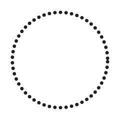 dotted line circle vector frame.  isolated on black background. EPS 10/AI