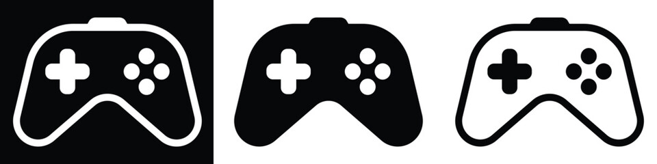 video game controller icons. joy stick icon set. game console icon flat symbol. vector illustration on transparent background. © MKIN
