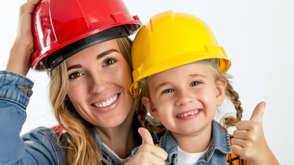 Fototapeta premium A Mother-Daughter Construction Duo