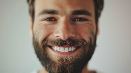 Close Up of Smiling Man With Beard