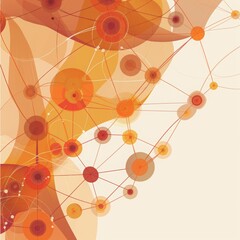 abstract illustration symbolizing Dermatology Research connections, warm colors