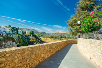 Ronda, Spain. View from the Paseo de los Ingleses (English walk)	