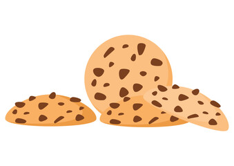 Chocolate cookies isolated on white