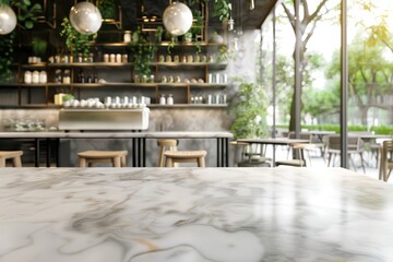 Bokeh effect in an office interior with marble stone tabletop for product display. Concept Bokeh Effect, Office Interior, Marble Stone Tabletop, Product Display, Photography