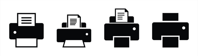 Print icon set. simple printer icon vector illustration