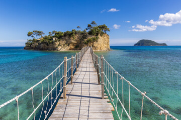 Footbridge to Cameo Island, Zakynthos, Greece