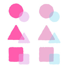 かわいい丸三角四角ワンポイント素材セット